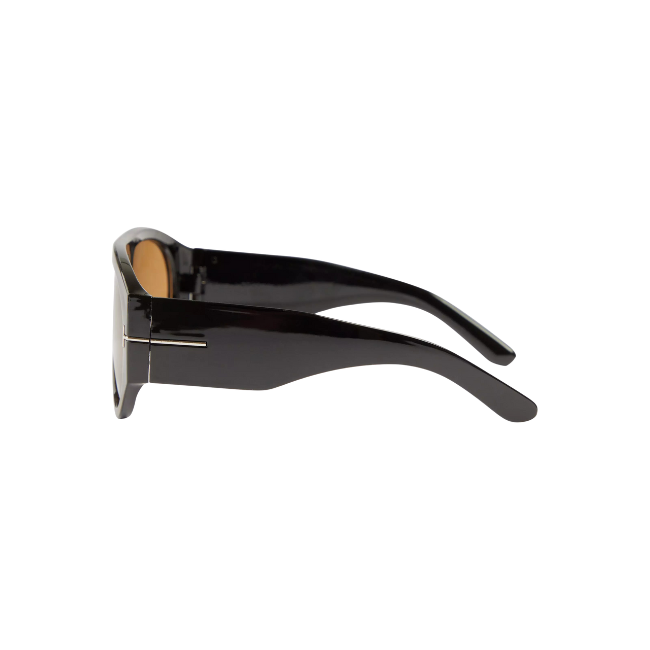 Black Shield Brown Tint Sunglasses