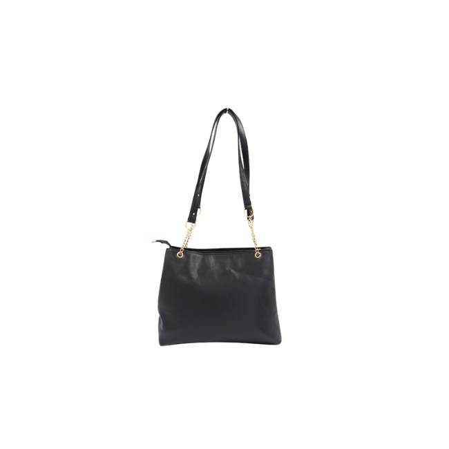 Gold Chain Strap Shoulder Bag – Black