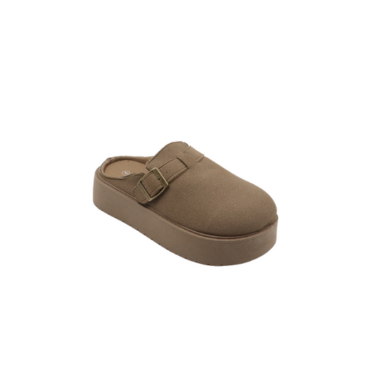 Ladies Flatform Mule Slides Green