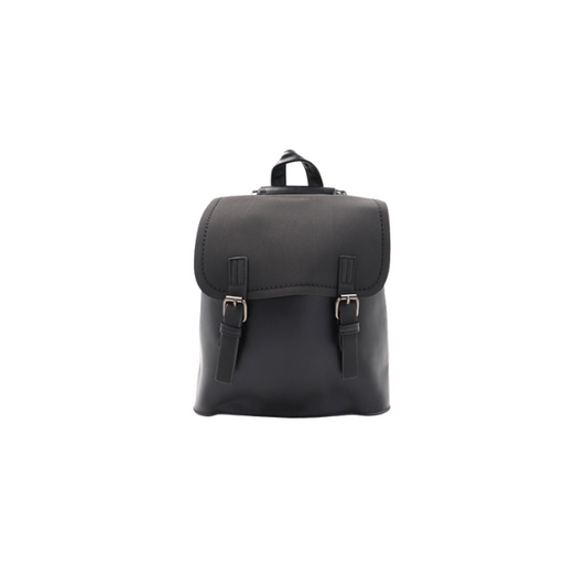 Blackcherry Small Flap Two Tone Buckle Backpack