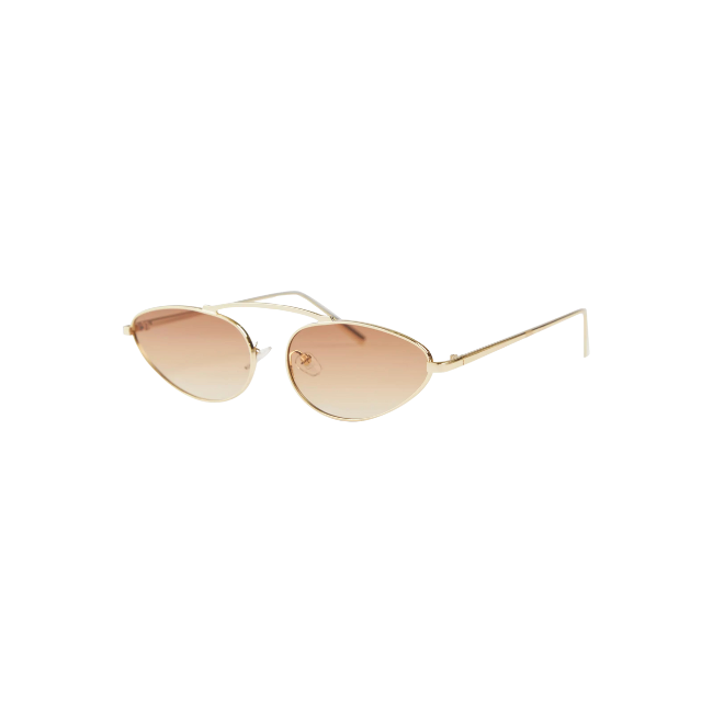 Gold Cateye Grad Brown Sunglasses